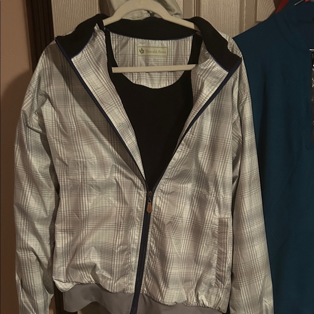 Donald Ross Silver Plaid Bomber Jacket